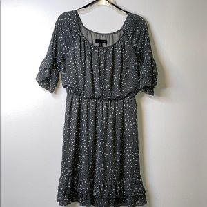 Grey polka dotted dress!